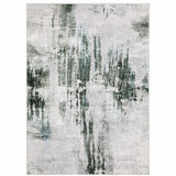 8' X 10' Silver and Gray Abstract Non Skid Area Rug