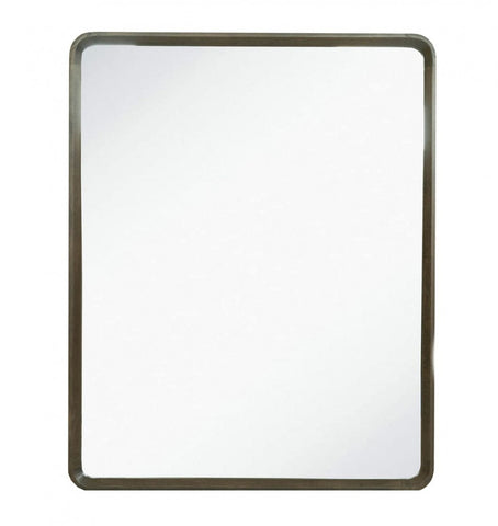 39" Dark Brown Solid Wood Framed Accent Mirror