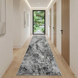 2' X 13' Grey Abstract Area Rug