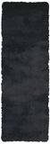 6' Black Shag Hand Tufted Runner Rug