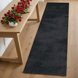 6' Black Shag Hand Tufted Runner Rug
