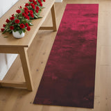 6' Red And Purple Shag Hand Tufted Runner Rug