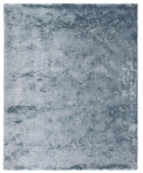 4' X 6' Blue And Silver Shag Tufted Handmade Area Rug