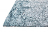 6' Blue And Silver Shag Tufted Handmade Runner Rug