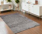 4' X 6' Gray And Silver Shag Tufted Handmade Area Rug