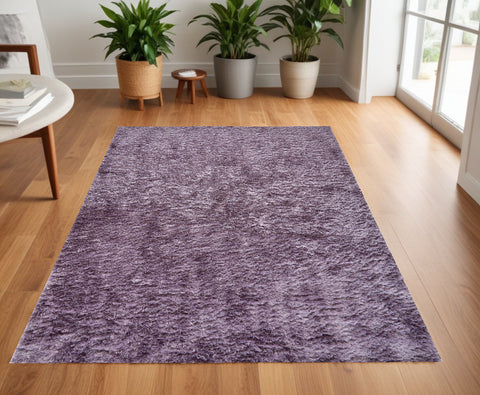 4' X 6' Purple Shag Tufted Handmade Area Rug