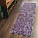 6' Purple Shag Tufted Handmade Runner Rug