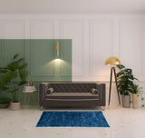 4' X 6' Blue And Green Shag Tufted Handmade Area Rug