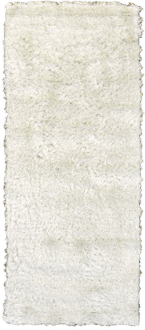 6' White Shag Hand Tufted Runner Rug
