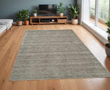 4' X 6' Gray and Ivory Wool Hand Woven Area Rug