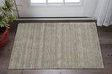 2' X 3' Gray and Ivory Wool Hand Woven Area Rug