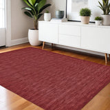 4' X 6' Red Wool Hand Woven Area Rug
