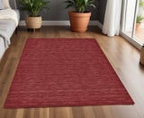 4' X 6' Red Wool Hand Woven Area Rug