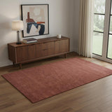 4' X 6' Orange And Red Wool Hand Woven Stain Resistant Area Rug