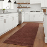 8' Orange And Red Wool Hand Woven Stain Resistant Runner Rug