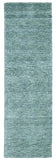 8' Gray And Blue Hand Woven Runner Rug