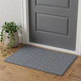 2' X 3' Blue and Gray Wool Hand Woven Area Rug
