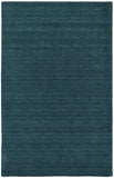 4' X 6' Blue And Green Wool Hand Woven Stain Resistant Area Rug
