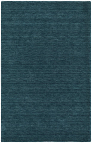 4' X 6' Blue And Green Wool Hand Woven Stain Resistant Area Rug