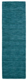 8' Blue And Green Hand Woven Runner Rug