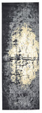 8' Runner Gray and Gold Geometric Runner Rug