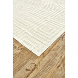 2' X 3' Ivory Geometric Hand Woven Area Rug