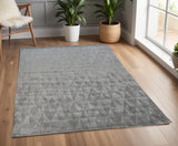 4' X 6' Gray Geometric Hand Woven Area Rug