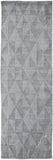 8' Gray Ivory And Silver Geometric Hand Woven Runner Rug