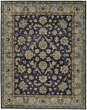 2' X 3' Blue Gray And Taupe Wool Floral Tufted Handmade Stain Resistant Area Rug