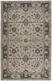 4' X 6' Gray and Ivory Wool Floral Hand Tufted Area Rug