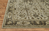 10' Gray and Ivory Wool Floral Hand Tufted Runner Rug