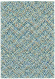 2' X 3' Blue Orange And Ivory Plaid Tufted Handmade Area Rug