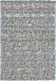 2' X 3' Blue Ivory And Orange Plaid Tufted Handmade Area Rug