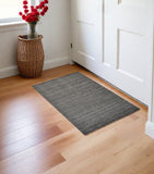 2' X 3' Gray And Black Hand Woven Area Rug