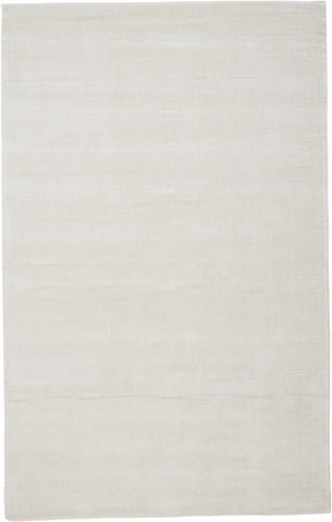 2' X 3' White Hand Woven Distressed Area Rug