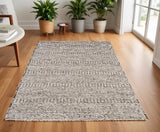 4' X 6' Gray and Ivory Wool Hand Woven Area Rug