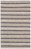 4' X 6' Gray And Ivory Wool Striped Hand Woven Area Rug