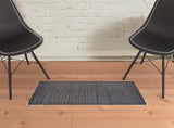 2' X 3' Brown Blue And Taupe Hand Woven Area Rug