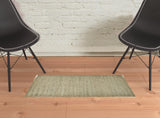 2' X 3' Tan And Gray Hand Woven Area Rug
