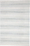 2' X 3' Ivory And Blue Striped Hand Woven Area Rug
