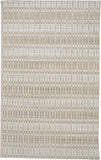 2' X 3' Tan Gray And Silver Striped Hand Woven Area Rug