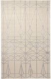 5' X 8' White Silver And Gray Geometric Stain Resistant Area Rug