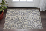 2' X 3' Gray Taupe And Silver Abstract Area Rug