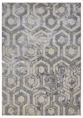 2' X 3' Gray Taupe And Silver Abstract Area Rug
