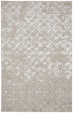 5' X 8' Silver Gray And White Abstract Stain Resistant Area Rug