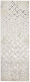 8' Tan Silver And Gray Quatrefoil Runner Rug