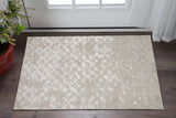 2' X 3' Tan Silver And Gray Quatrefoil Area Rug