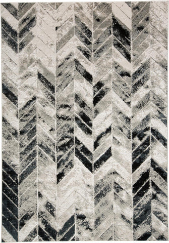 2' X 3' Gray And Black Chevron Area Rug