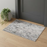 2' X 3' Silver Gray And White Abstract Stain Resistant Area Rug