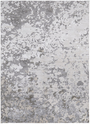 8' X 10' Copper And Beige Floral Washable Indoor Outdoor Area Rug